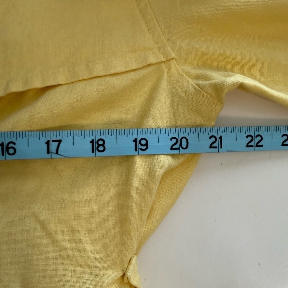 New Day Women's Yellow Linen Blend Double Breasted Belted Trench Coat Size Small - Picture 10 of 11